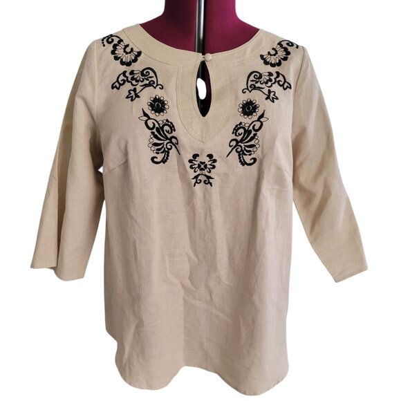 Carole Little Woman Linen Tunic (Size 1X) - Picture 1 of 6